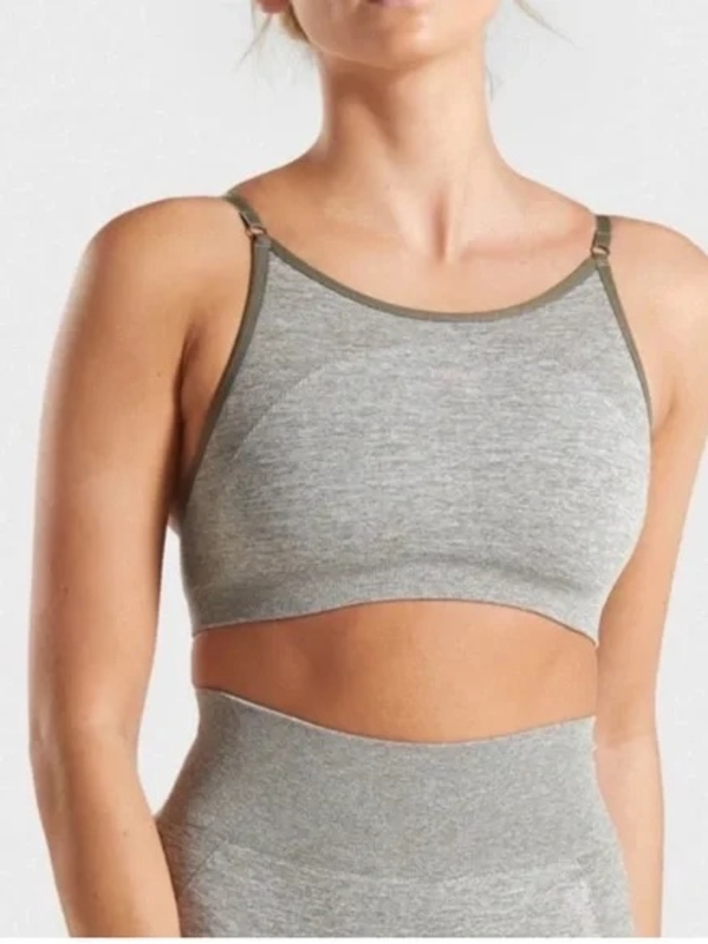 Gymshark Flex Seamless High-Neck Heather Green Bralette